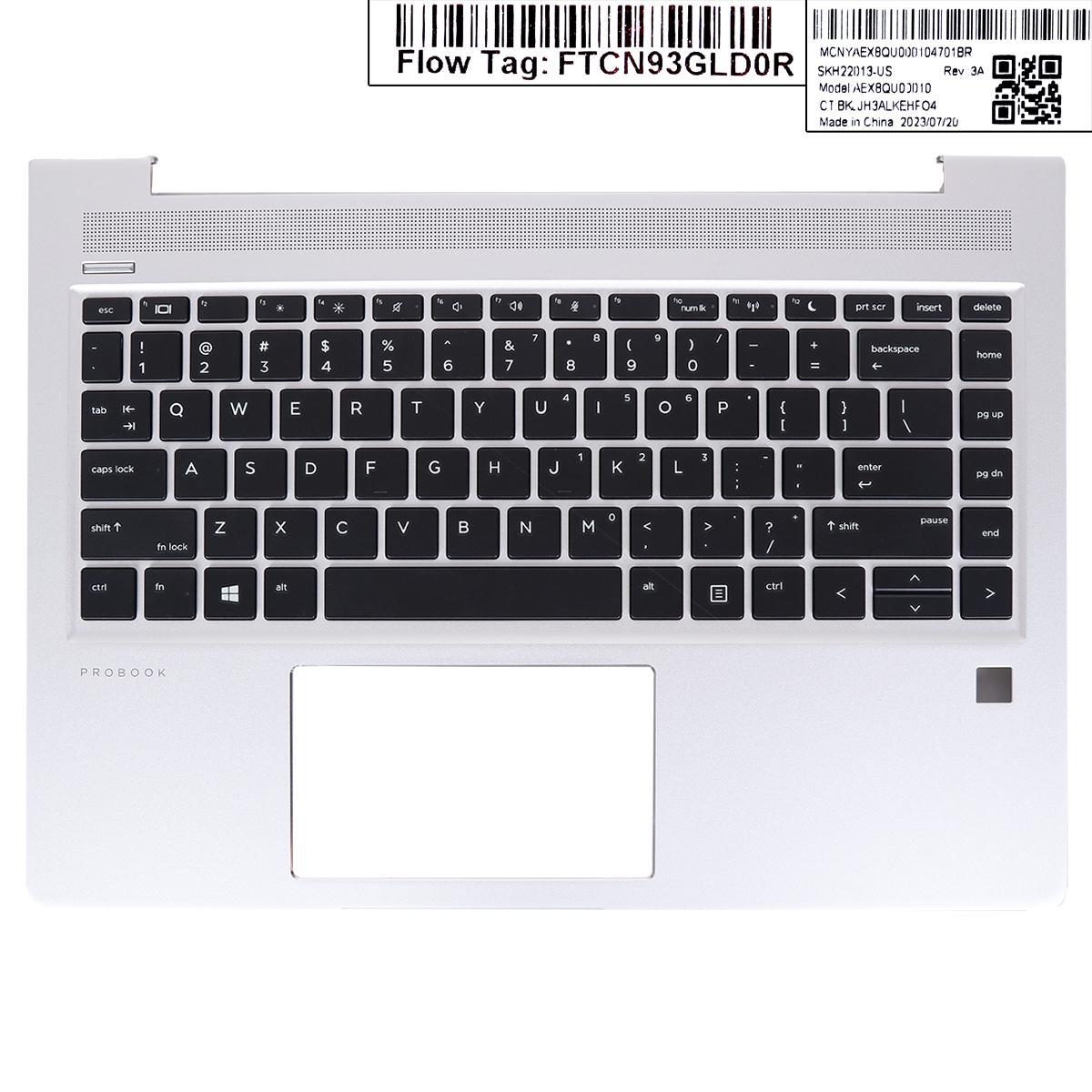 Picture of New Replacement Laptop Keyboard For HP ProBook 440 G6 US  BLACK KEYBOARD WITH COMPLETE TOP COVER Silver Palmrest US Layout